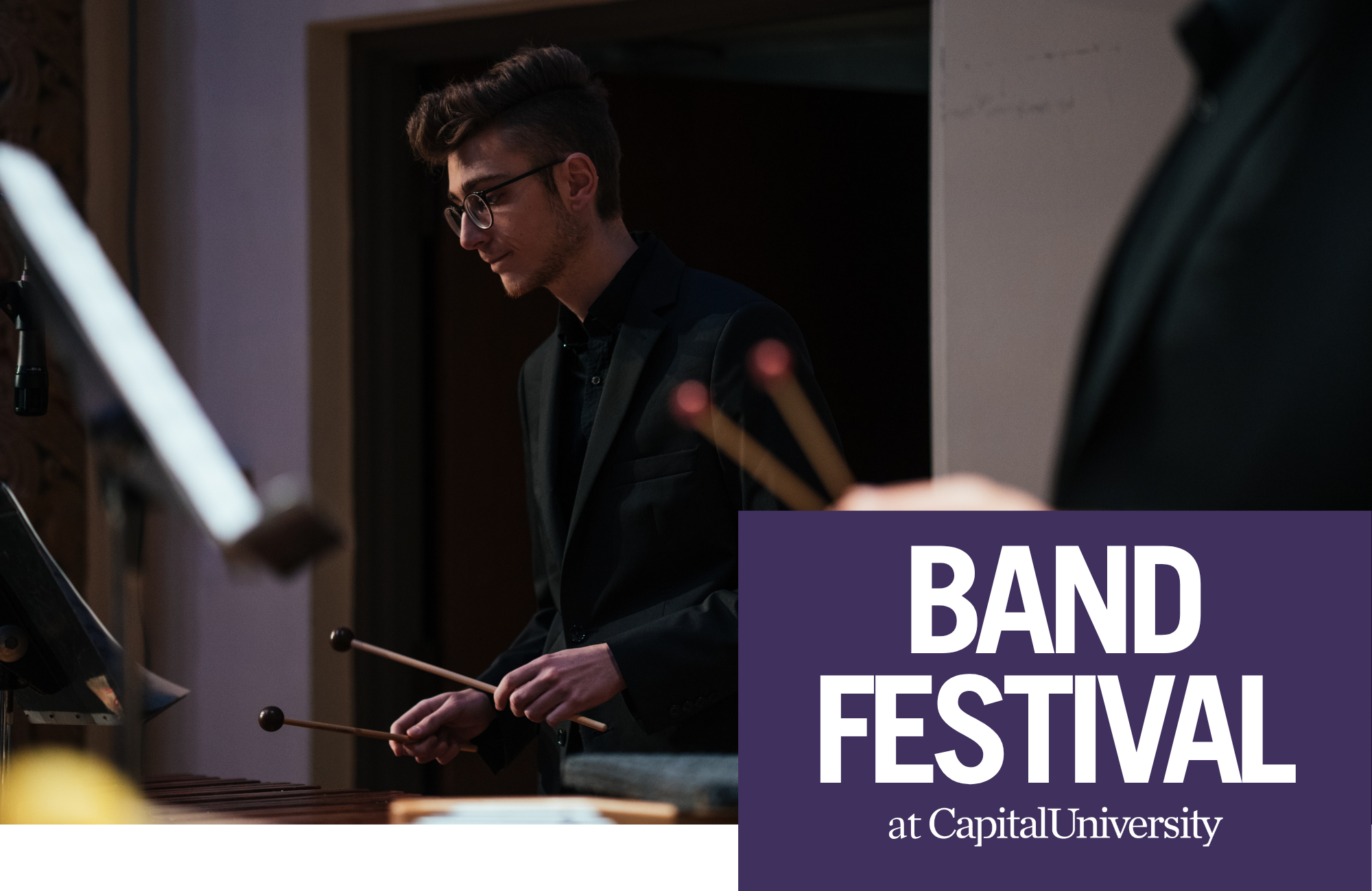 Band Fest Header Image: Conservatory student playing percussion
